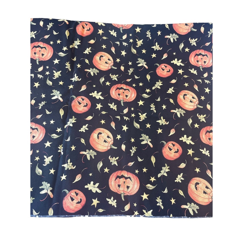Susan Winget Pumpkin Toss Fabric Halloween BTY Yard Black Orange Cotton CP64480